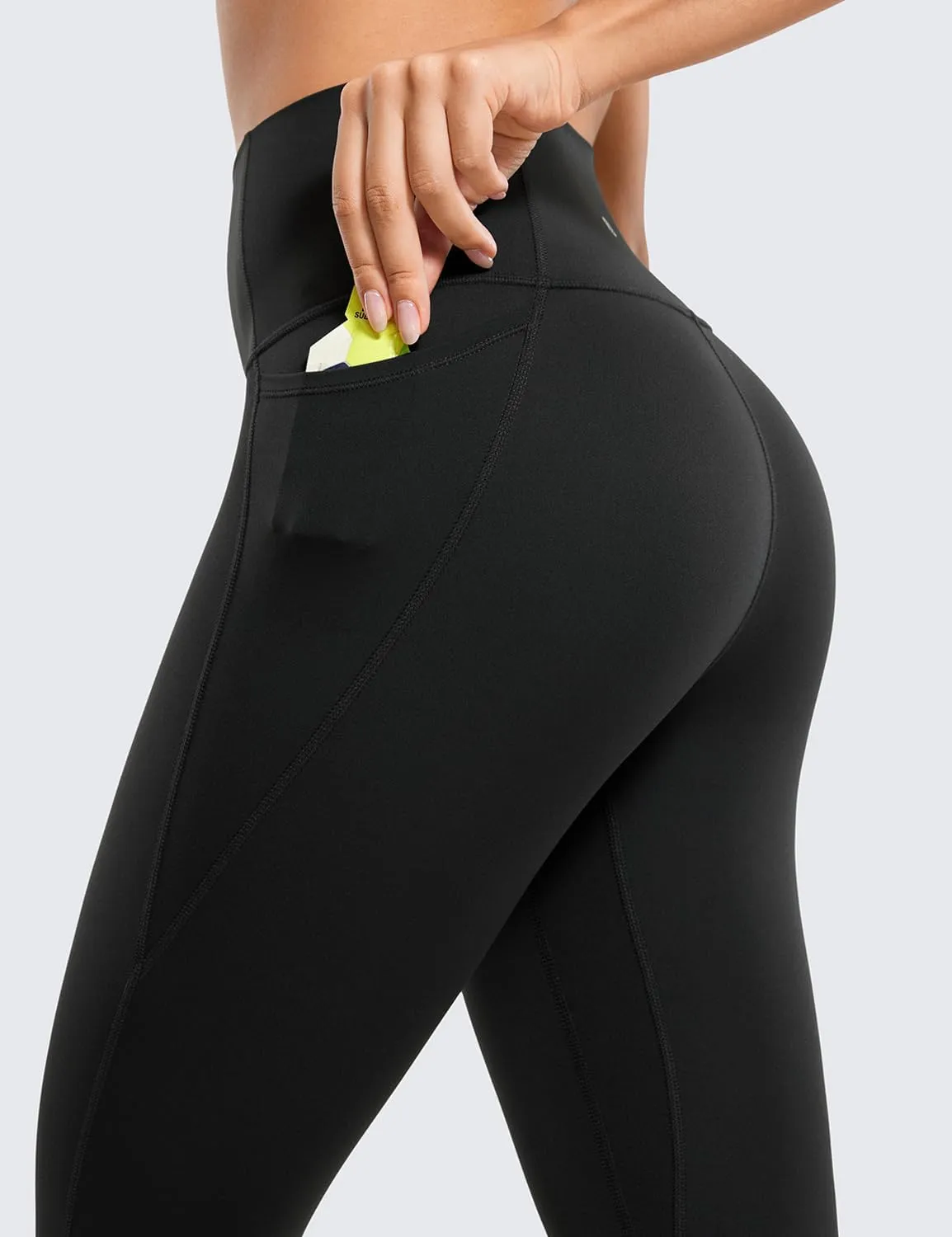 CRZ YOGA Womens Butterluxe Workout Leggings 28 Inches - High Waisted Gym Yoga Pants with Pockets Running Buttery Soft