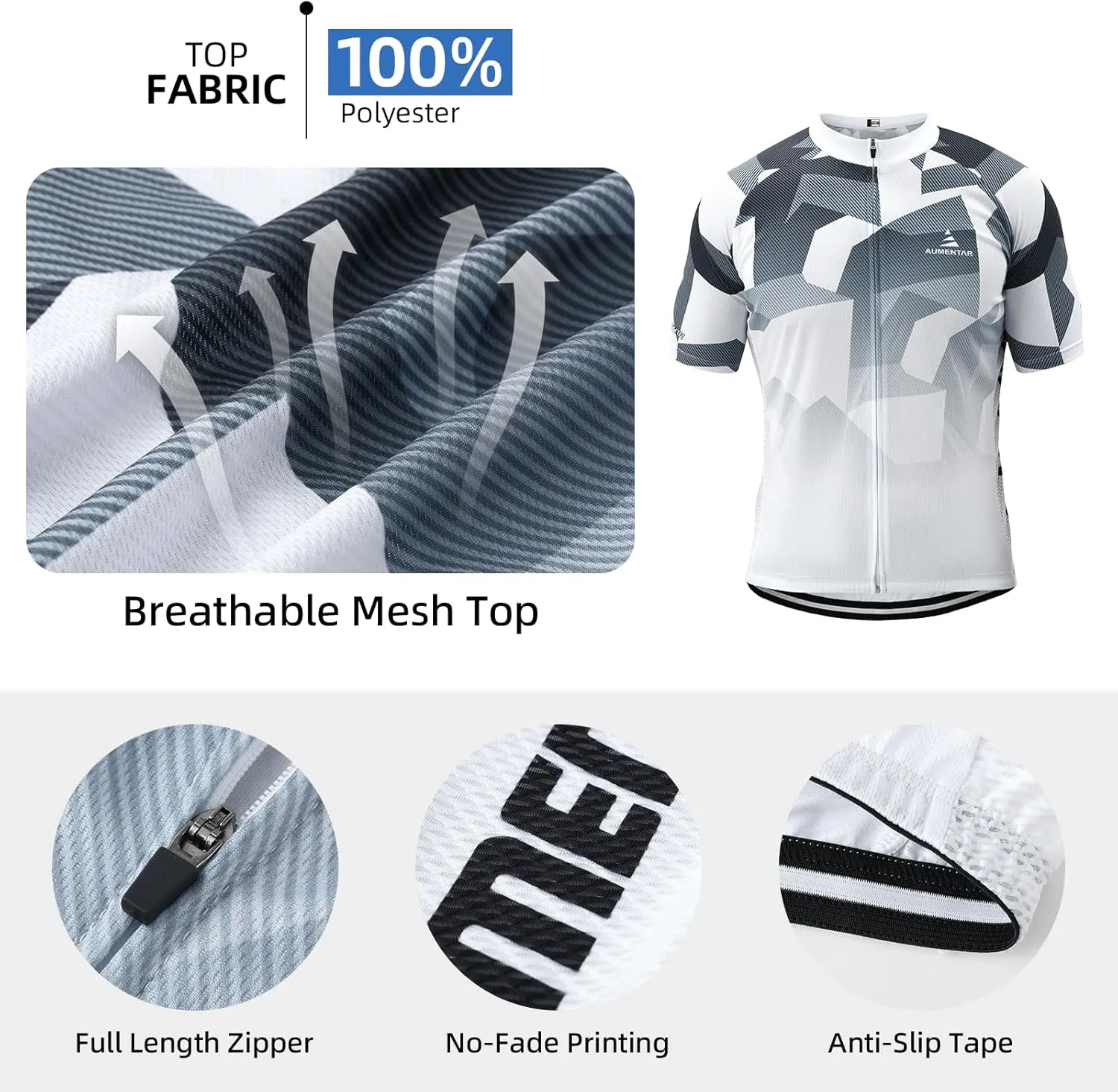 Cycling Jersey Mens Set Reflective Breathable Short Bike Clothing Quick-Dry Bicycle Shirts with 3D Padded Shorts