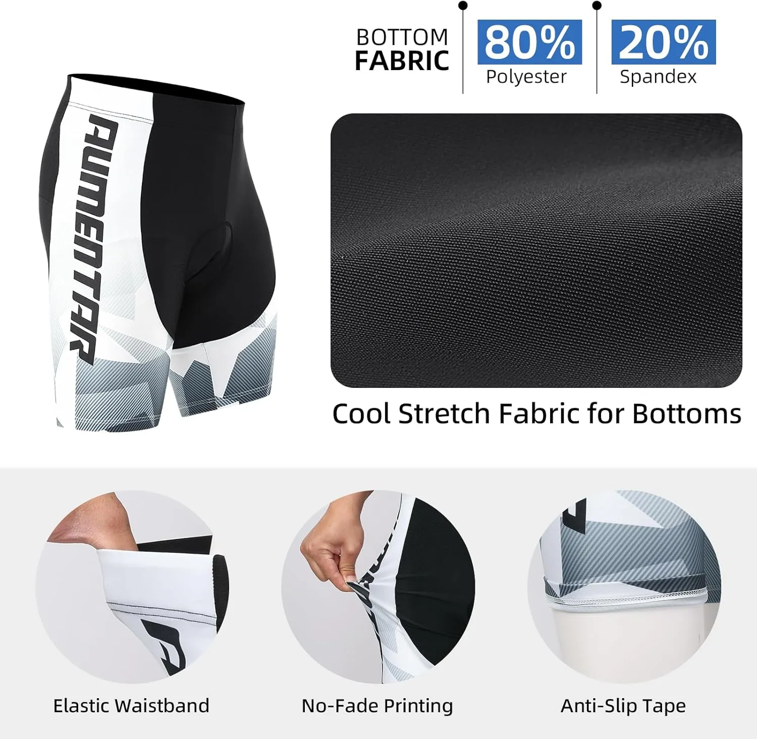 Cycling Jersey Mens Set Reflective Breathable Short Bike Clothing Quick-Dry Bicycle Shirts with 3D Padded Shorts