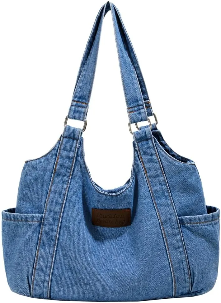 Epsion Denim Tote Bag Large Capacity Jean Purses for Women Handbags Soft Shoulder Ladies Purses 2025