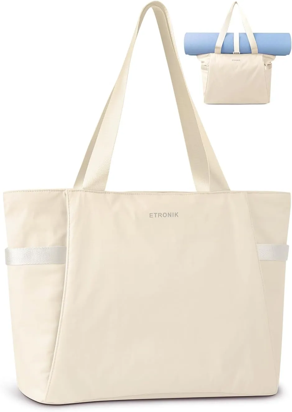 ETRONIK Tote Bag for Women Work and Gym With Yoga Mat Strap, Laptop Nurse Bag for Sport, Travel, School