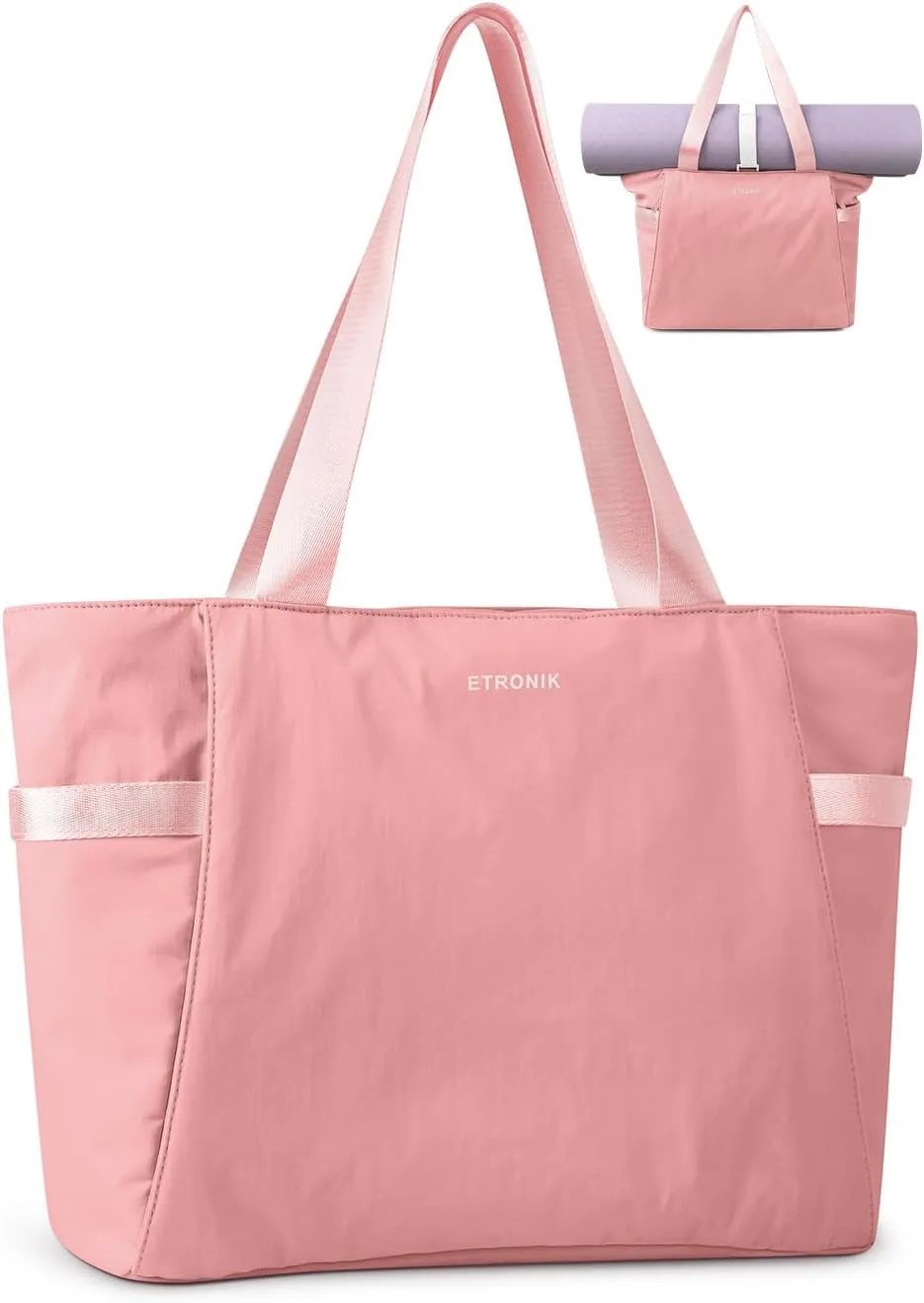 ETRONIK Tote Bag for Women Work and Gym With Yoga Mat Strap, Laptop Nurse Bag for Sport, Travel, School