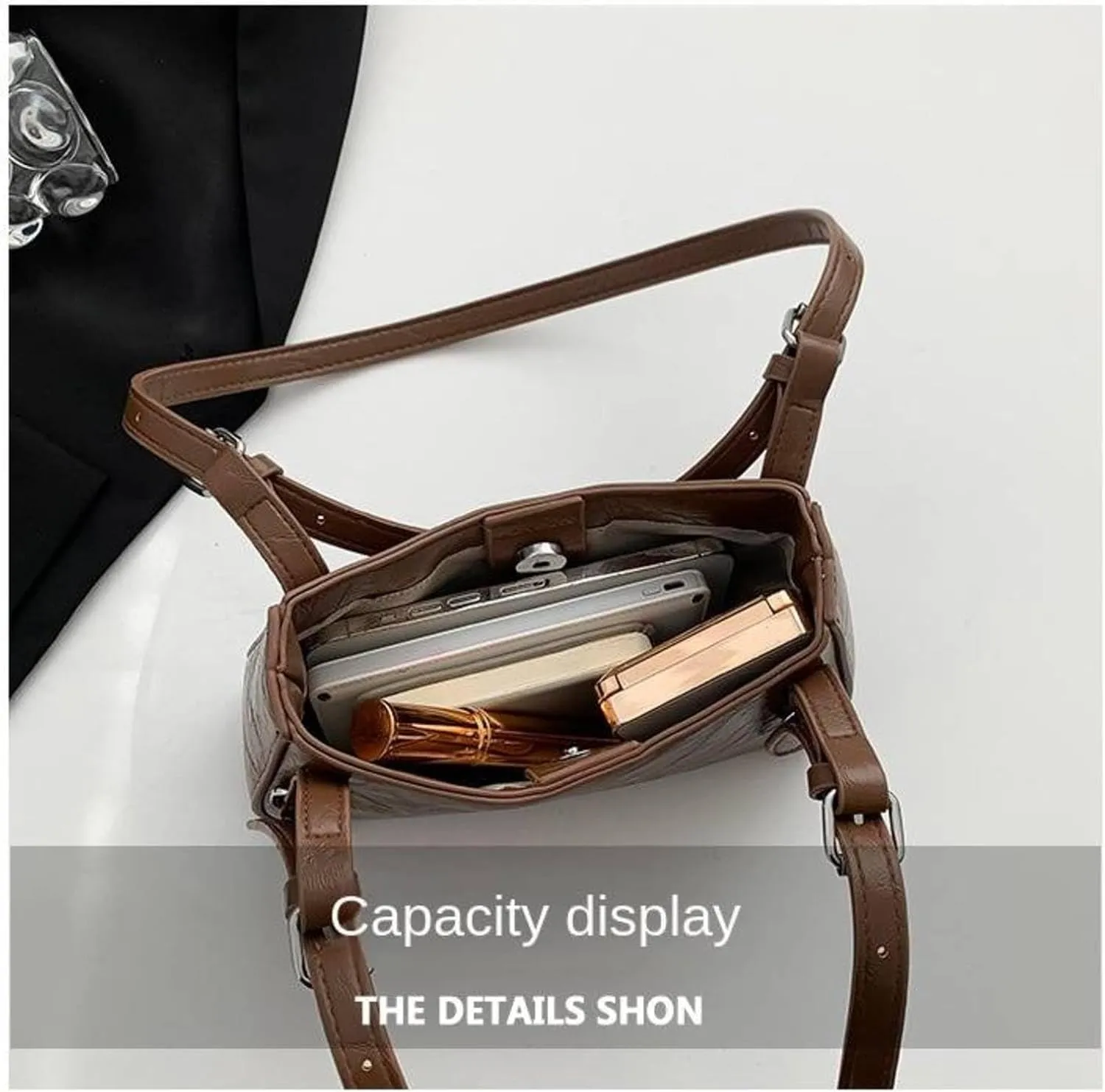 European American Retro Shoulder Crossbody Bag Commuter Versatile Small Square Bag Armpit Bags For Women