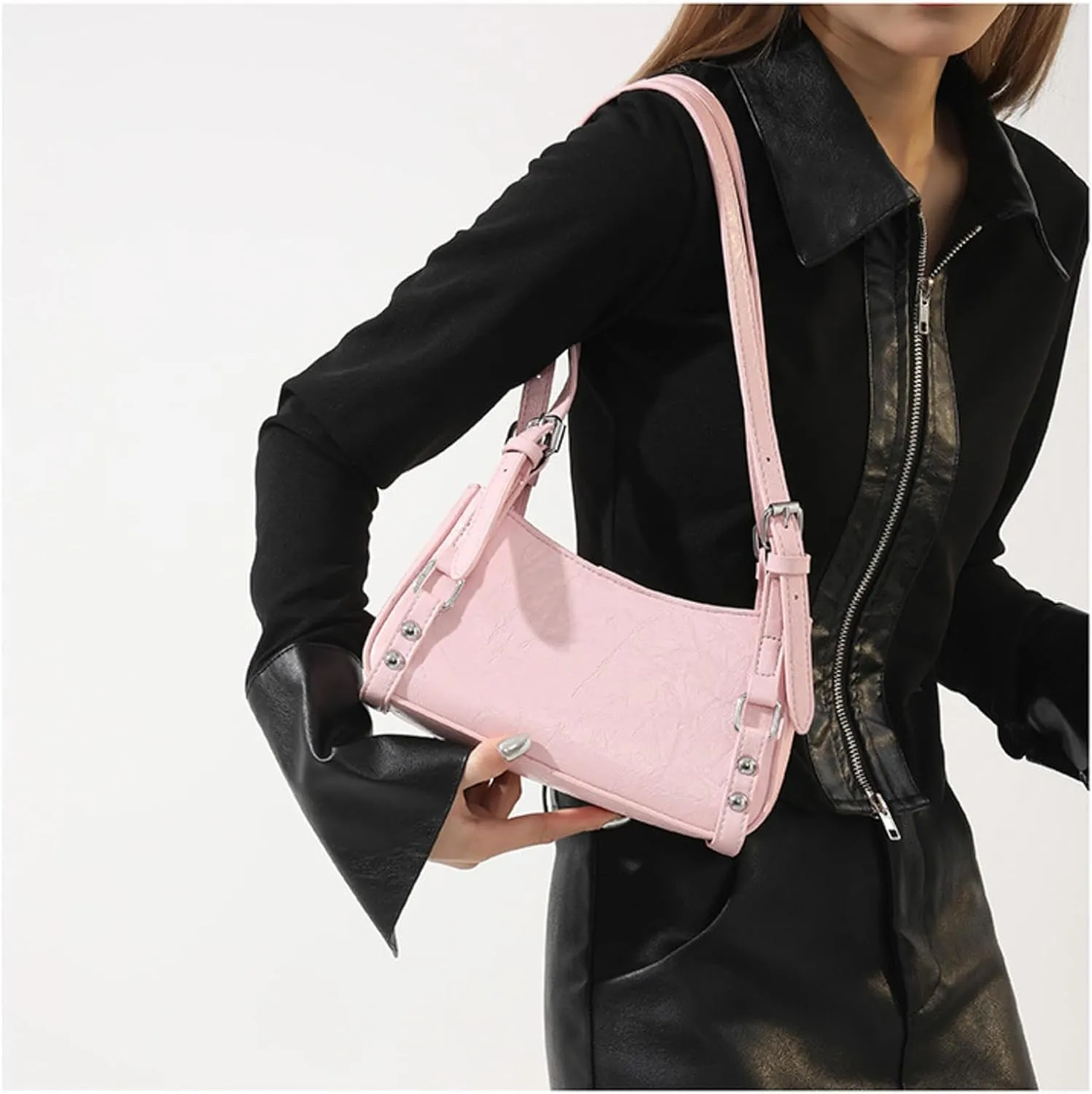 European American Retro Shoulder Crossbody Bag Commuter Versatile Small Square Bag Armpit Bags For Women
