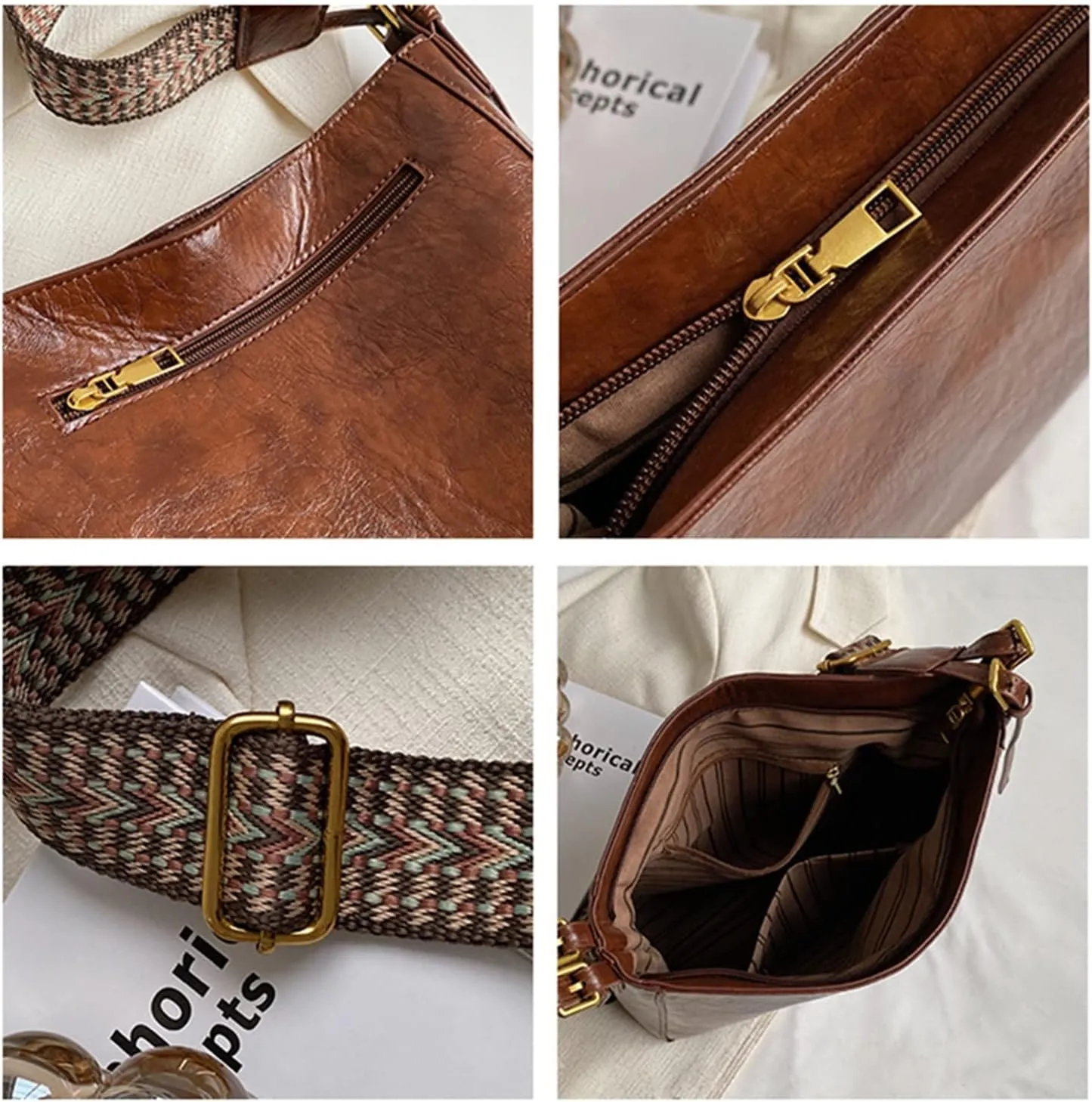 Fashion Luxury Crossbody Bags For Women Shoulder Handbags Vintage Simple Small Leather Bucket Crossbody Bags For Women(Black)