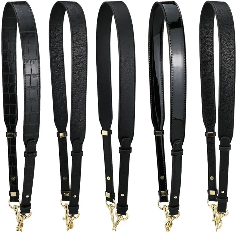 Fashionable Adjustable Leather Bag Straps Wide Cross Pattern Shoulder Strap for Cross Body Bags