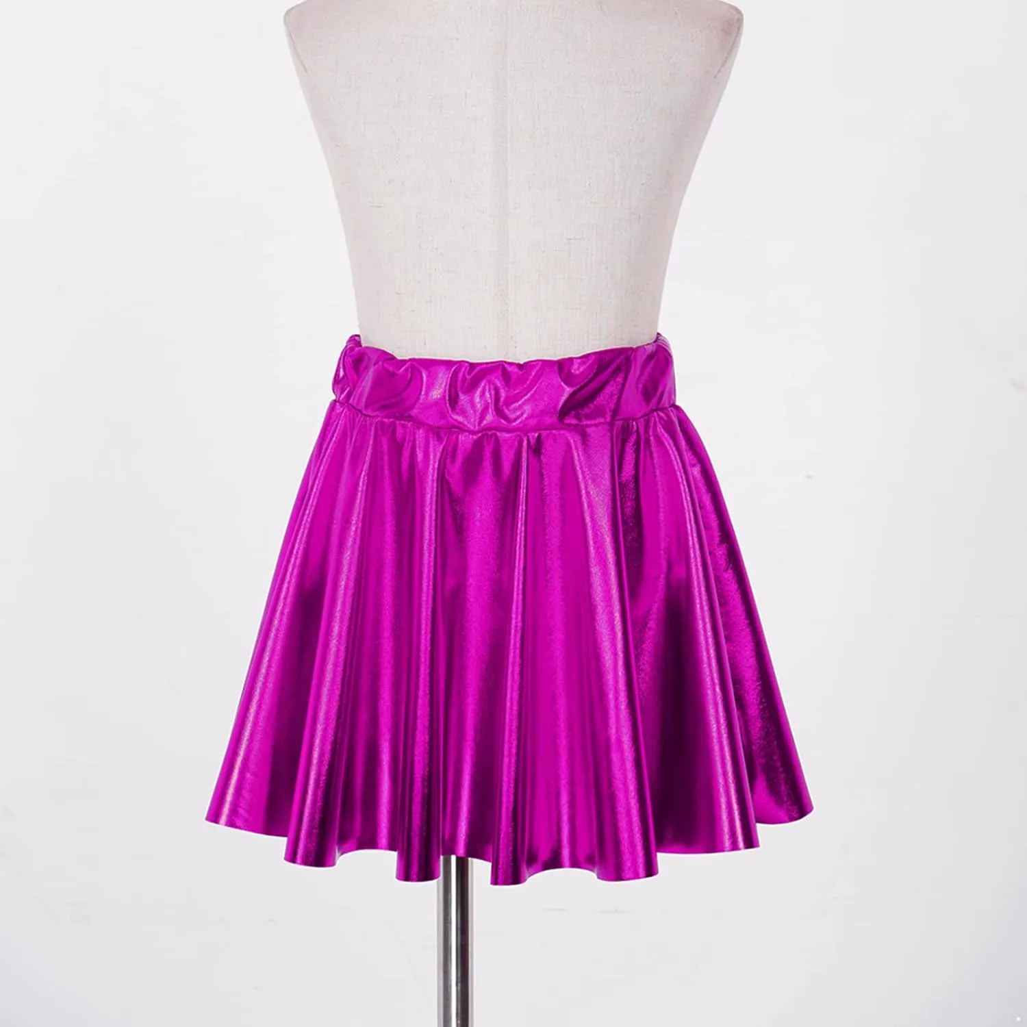 FEESHOW Girls Shiny Metallic Crop Tank Top with Pleated Skort Skirt Ballet Dance Jazz Hip Hop Performance Costumes
