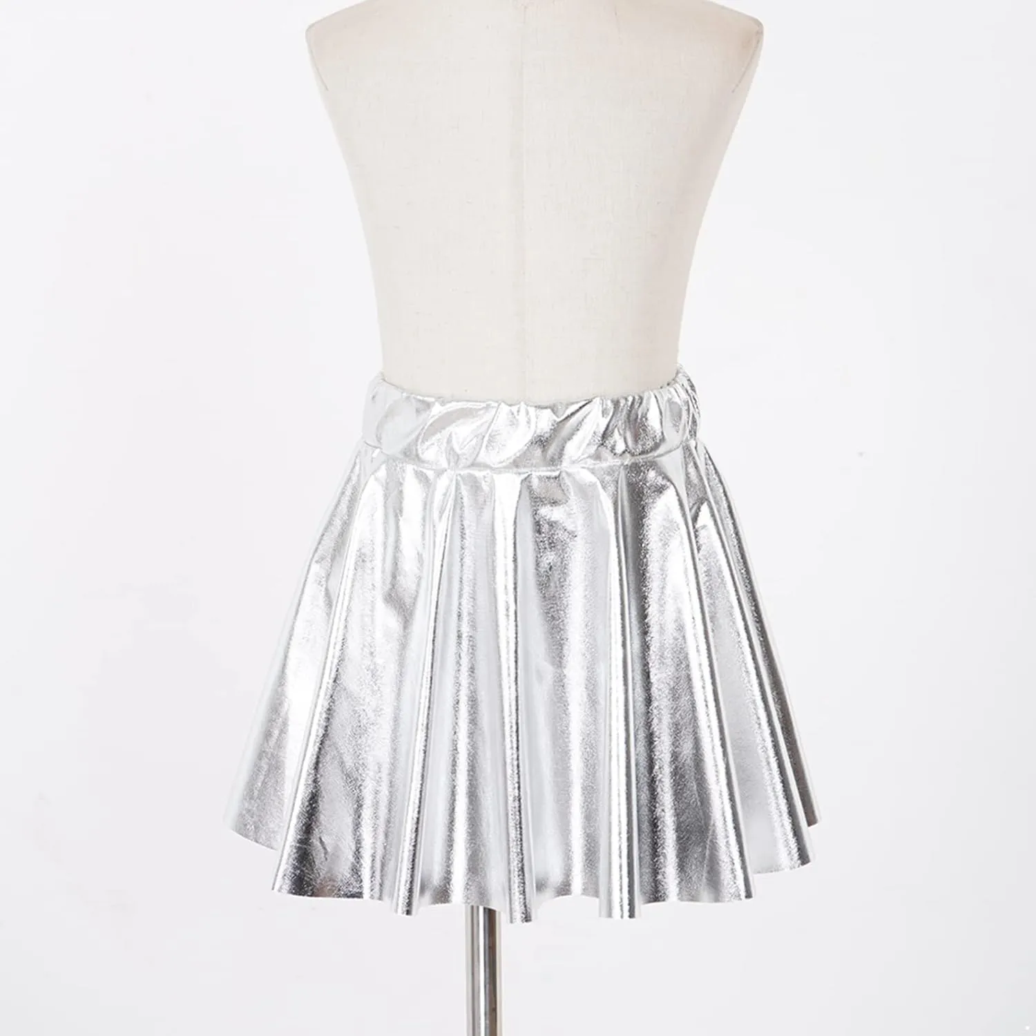 FEESHOW Girls Shiny Metallic Crop Tank Top with Pleated Skort Skirt Ballet Dance Jazz Hip Hop Performance Costumes
