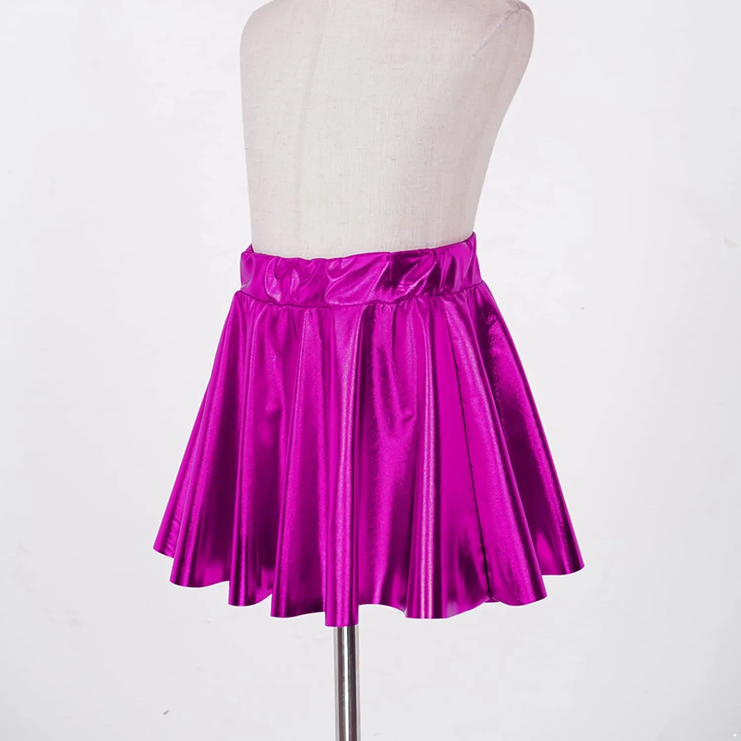 FEESHOW Girls Shiny Metallic Crop Tank Top with Pleated Skort Skirt Ballet Dance Jazz Hip Hop Performance Costumes