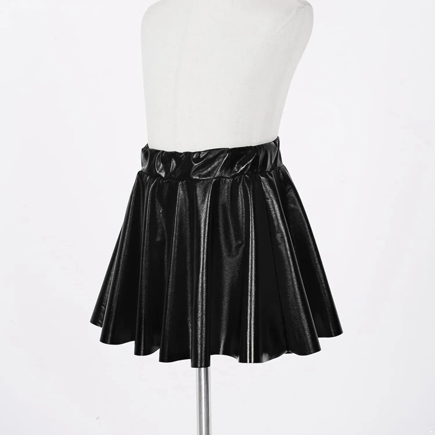 FEESHOW Girls Shiny Metallic Crop Tank Top with Pleated Skort Skirt Ballet Dance Jazz Hip Hop Performance Costumes