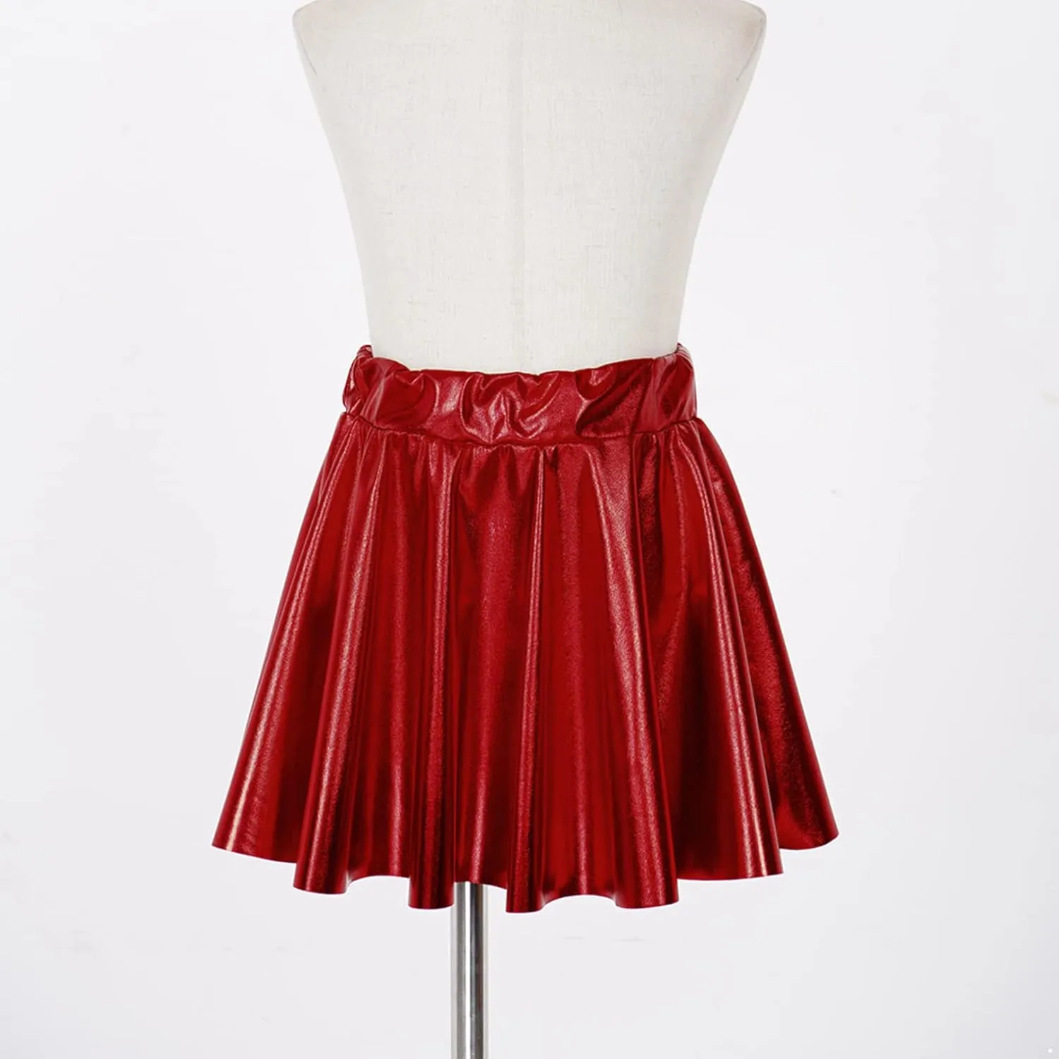 FEESHOW Girls Shiny Metallic Crop Tank Top with Pleated Skort Skirt Ballet Dance Jazz Hip Hop Performance Costumes