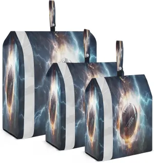 Fire Football Compression Packing Cubes for Travel Packing Organizers Large Luggage Organizers Bags for Travel Accessories and Essentials
