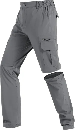 Fishing Hiking Pants for Men, Waterproof Convertible Quick Dry Pants for Wading, Lightweight Breathable