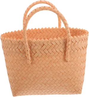 FRCOLOR Plastic Woven Handbag Lightweight Rattan Tote for Beach Shopping Travel Versatile Summer Bag Fresh Spacious Easy to Carry for All Your Needs
