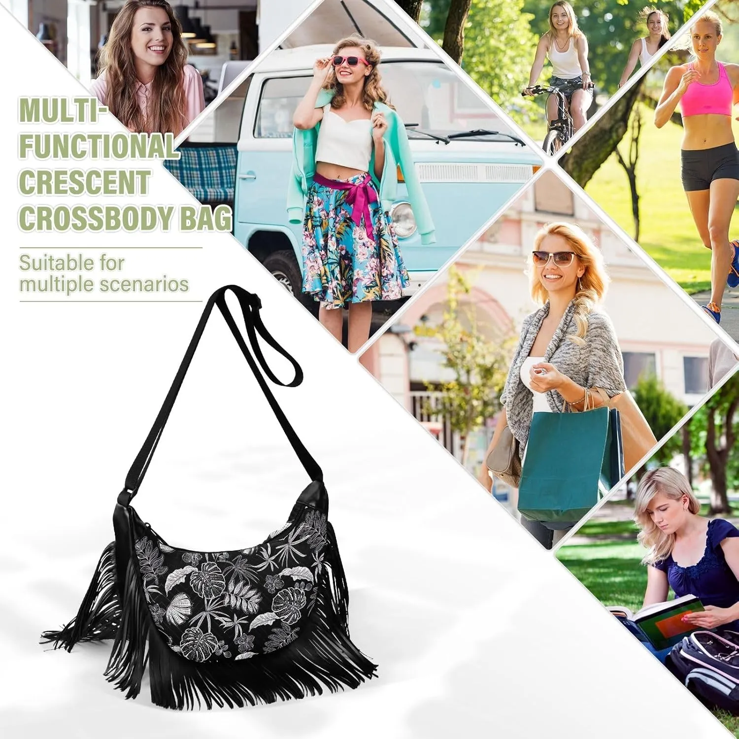 Fringe Purses for Women Crossbody with Tassel Western Fringe Bag Hippie Purse