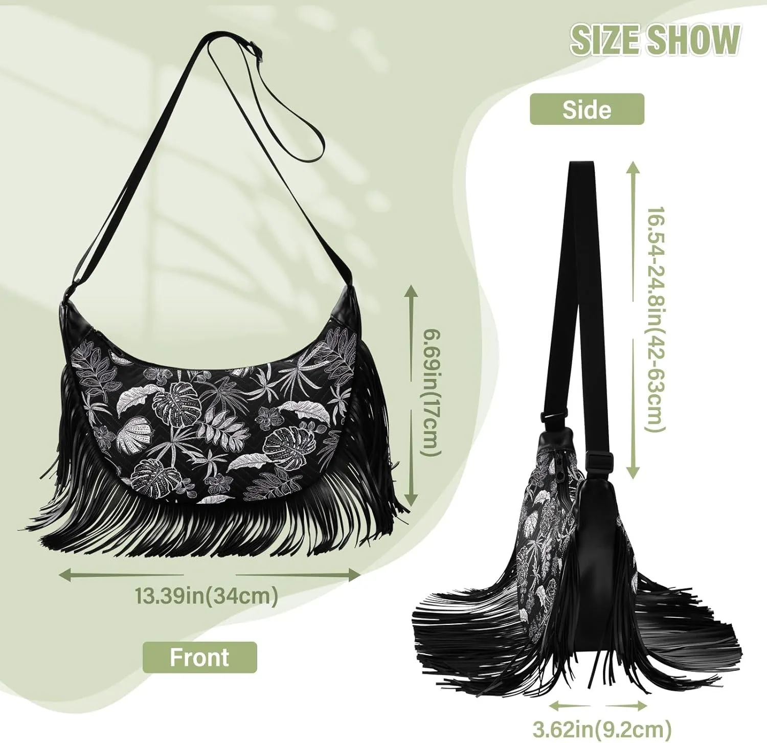 Fringe Purses for Women Crossbody with Tassel Western Fringe Bag Hippie Purse