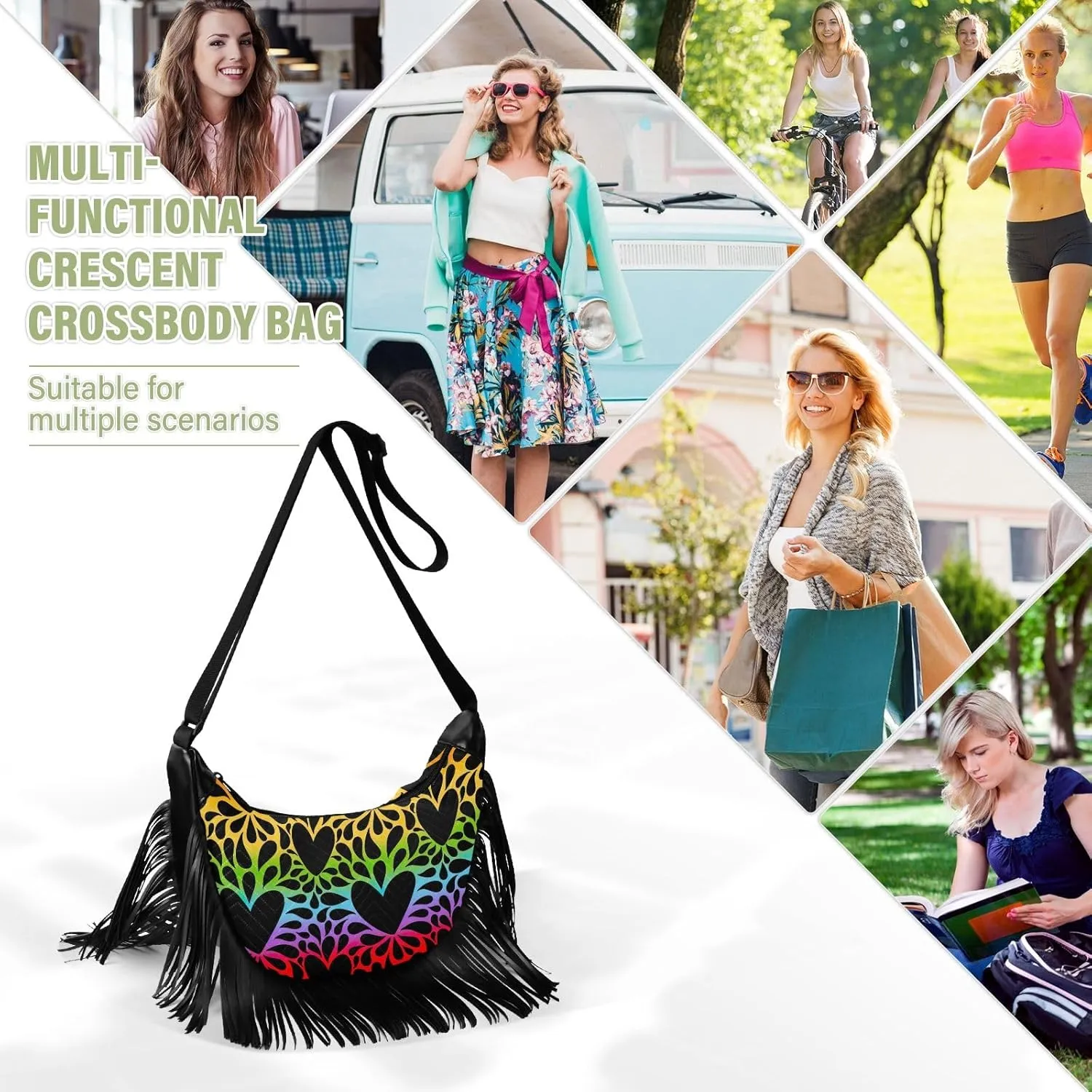 Fringe Purses for Women Crossbody with Tassel Western Fringe Bag Hippie Purse