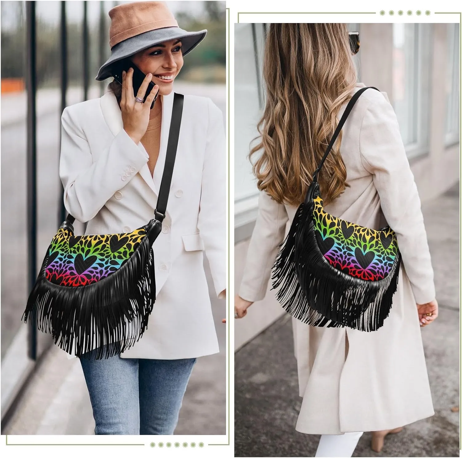 Fringe Purses for Women Crossbody with Tassel Western Fringe Bag Hippie Purse