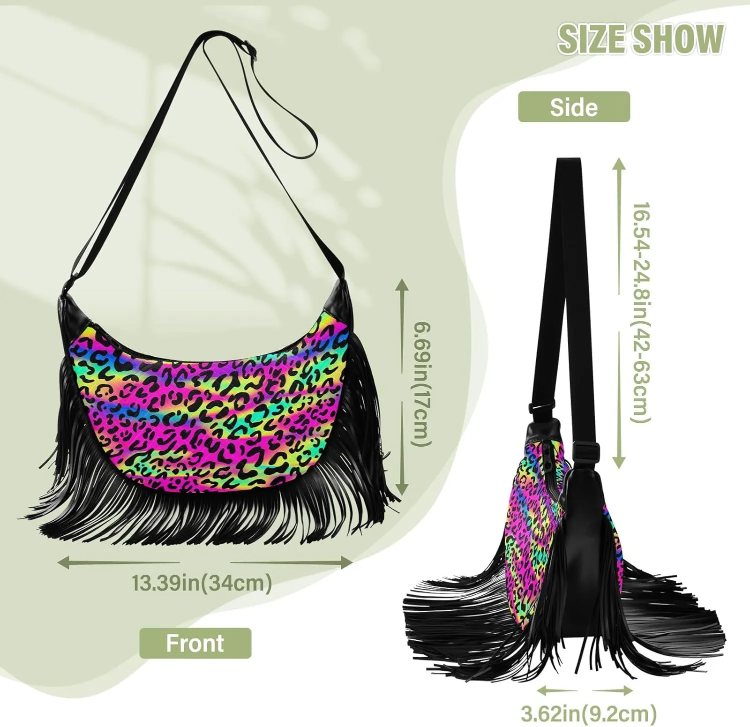 Fringe Purses for Women Crossbody with Tassel Western Fringe Bag Hippie Purse