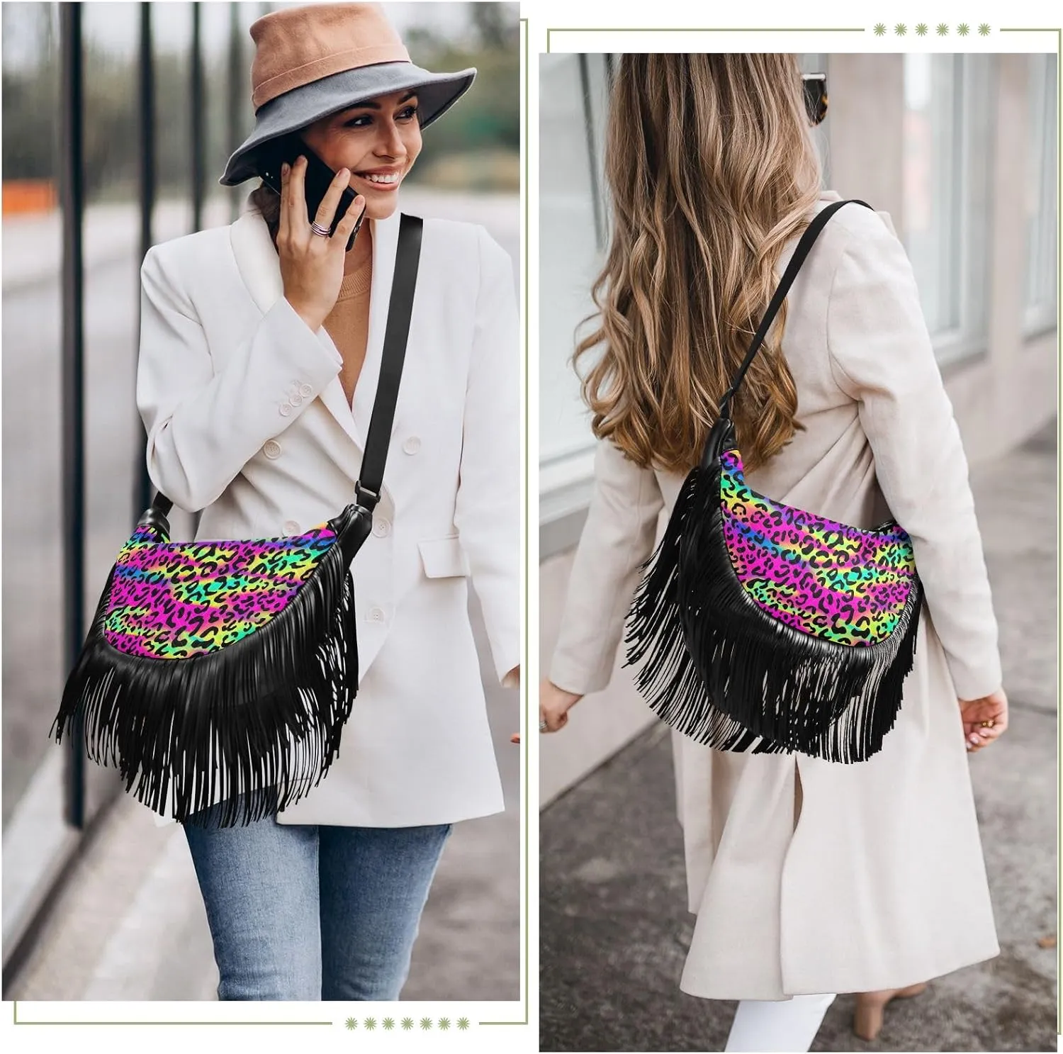 Fringe Purses for Women Crossbody with Tassel Western Fringe Bag Hippie Purse