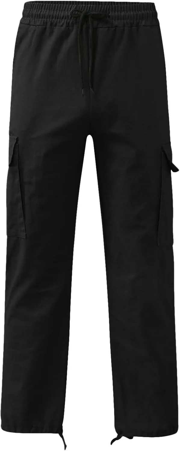 FZVYD Mens Slacks Slim Fit Mens Joggers Cargo Pants Fashion Casual Sweatpants Work Pants Drawstring Loose Trousers Pockets