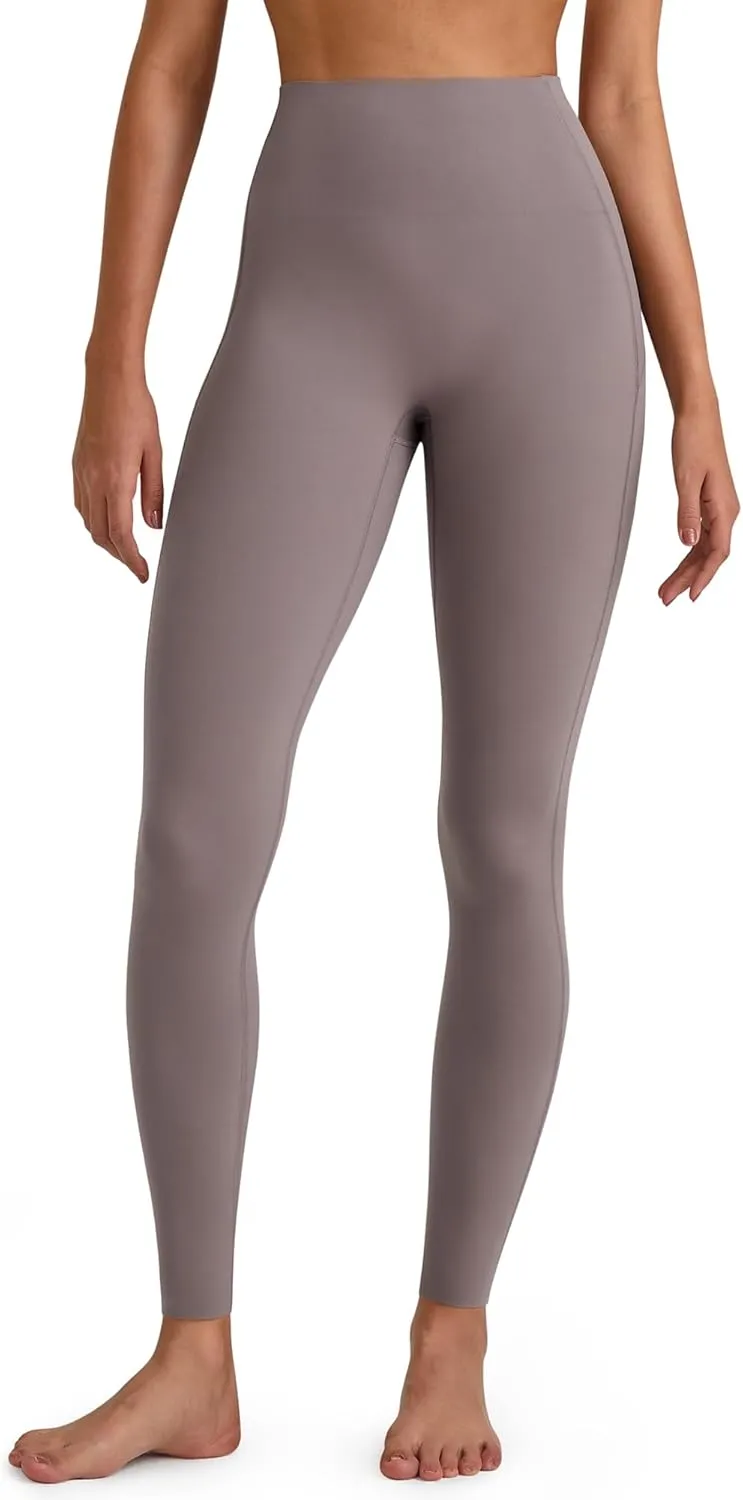 G4Free BareFeel Yoga Pants for Women Seamless Waistband Yoga Leggings Workout Biker Leggings with Pockets 25" 27" 29"