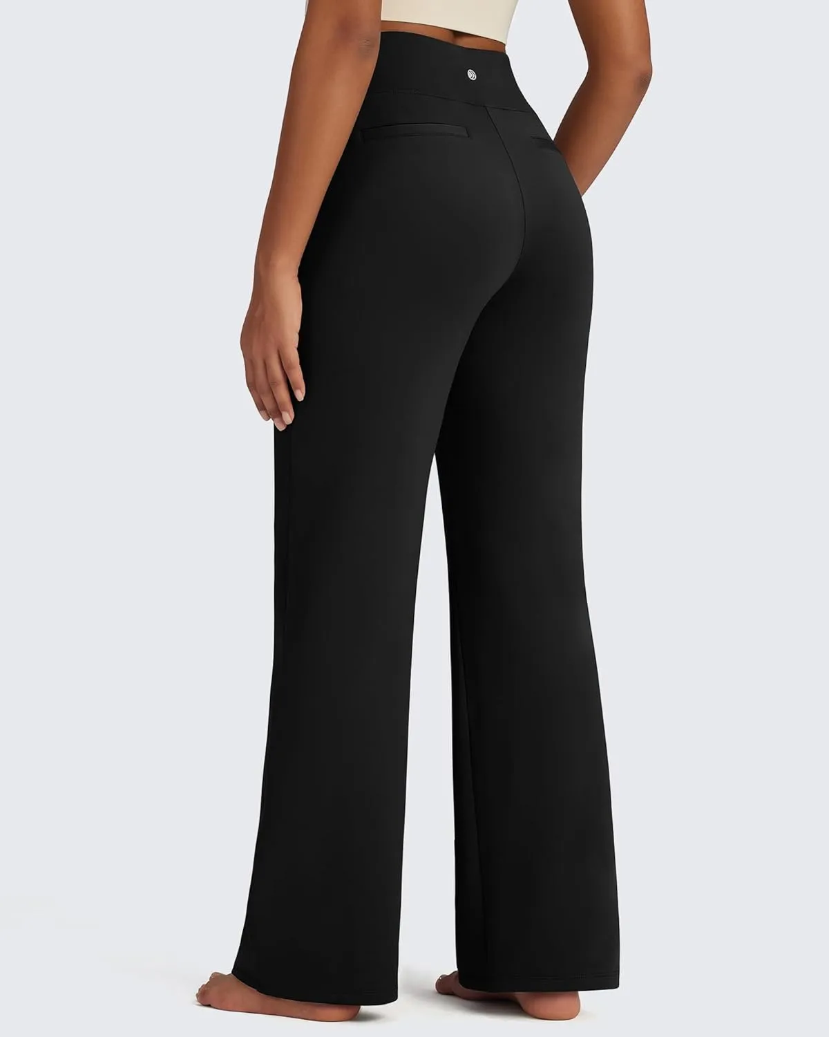 G4Free Fleece Lined Pants Women High Waisted Wide Leg Pants Winter Warm Thermal Sweatpants with Pockets 29"/31"/33"