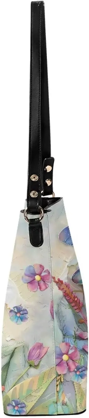 GIFTPUZZ Hobo Bag with PU Leather Large Cell Phone Purses for Women Crossbody Bucket Bag Purses Crossbody Handbags