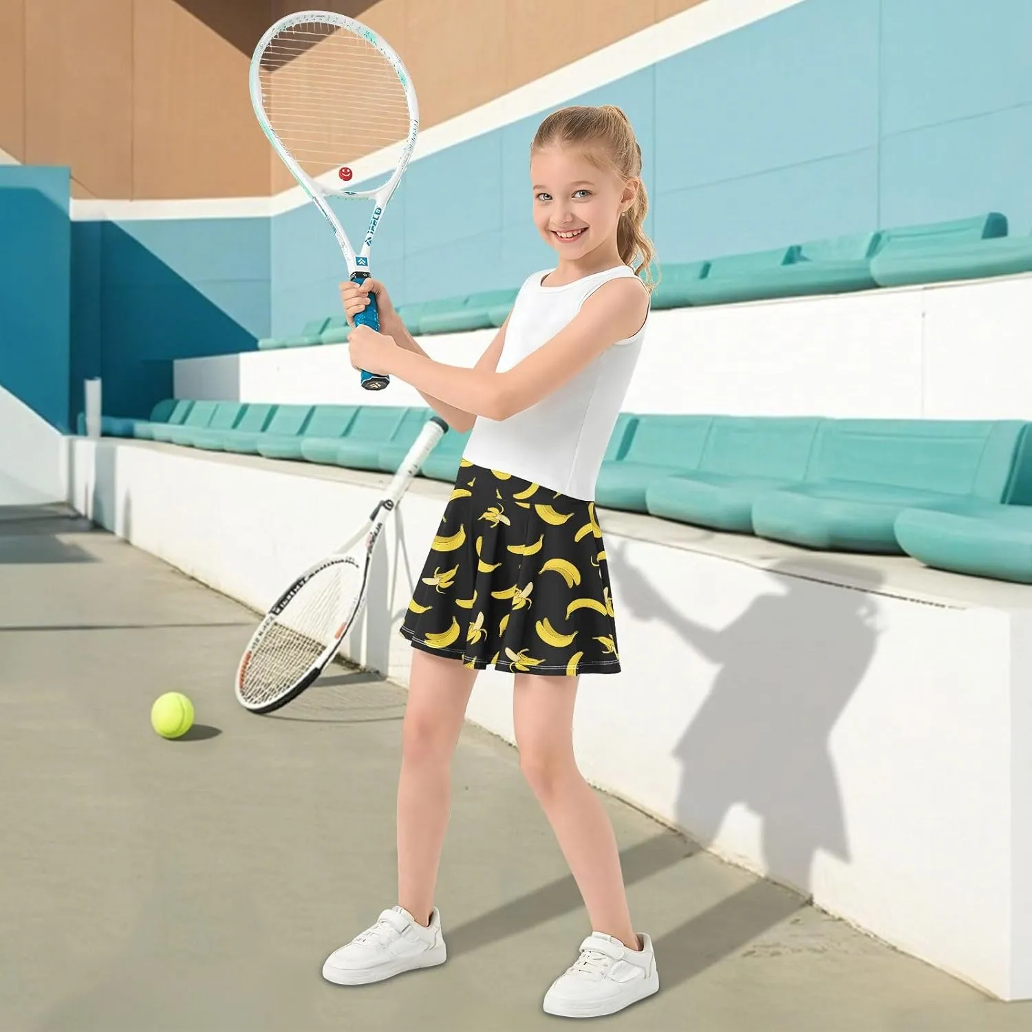 Girls Skorts High Waist Athletic Skirts with Shorts Stretchy Teens Performance Tennis
