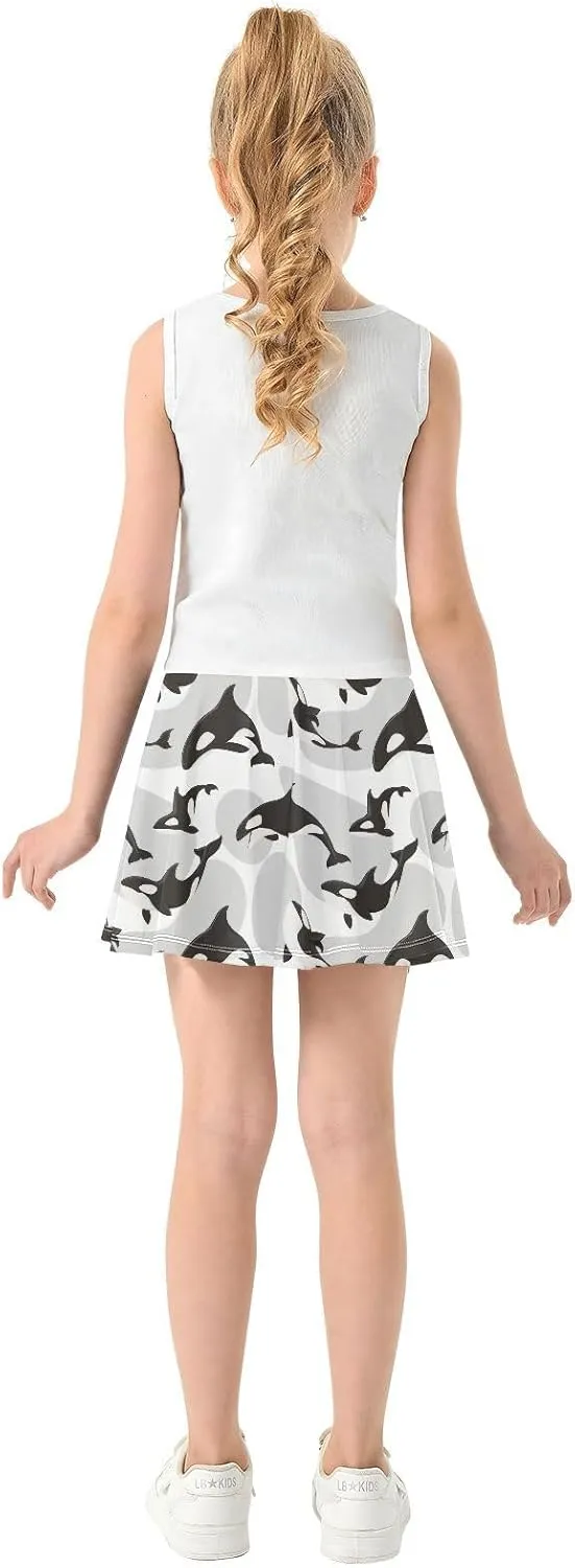 Girls Skorts High Waist Athletic Skirts with Shorts Stretchy Teens Performance Tennis