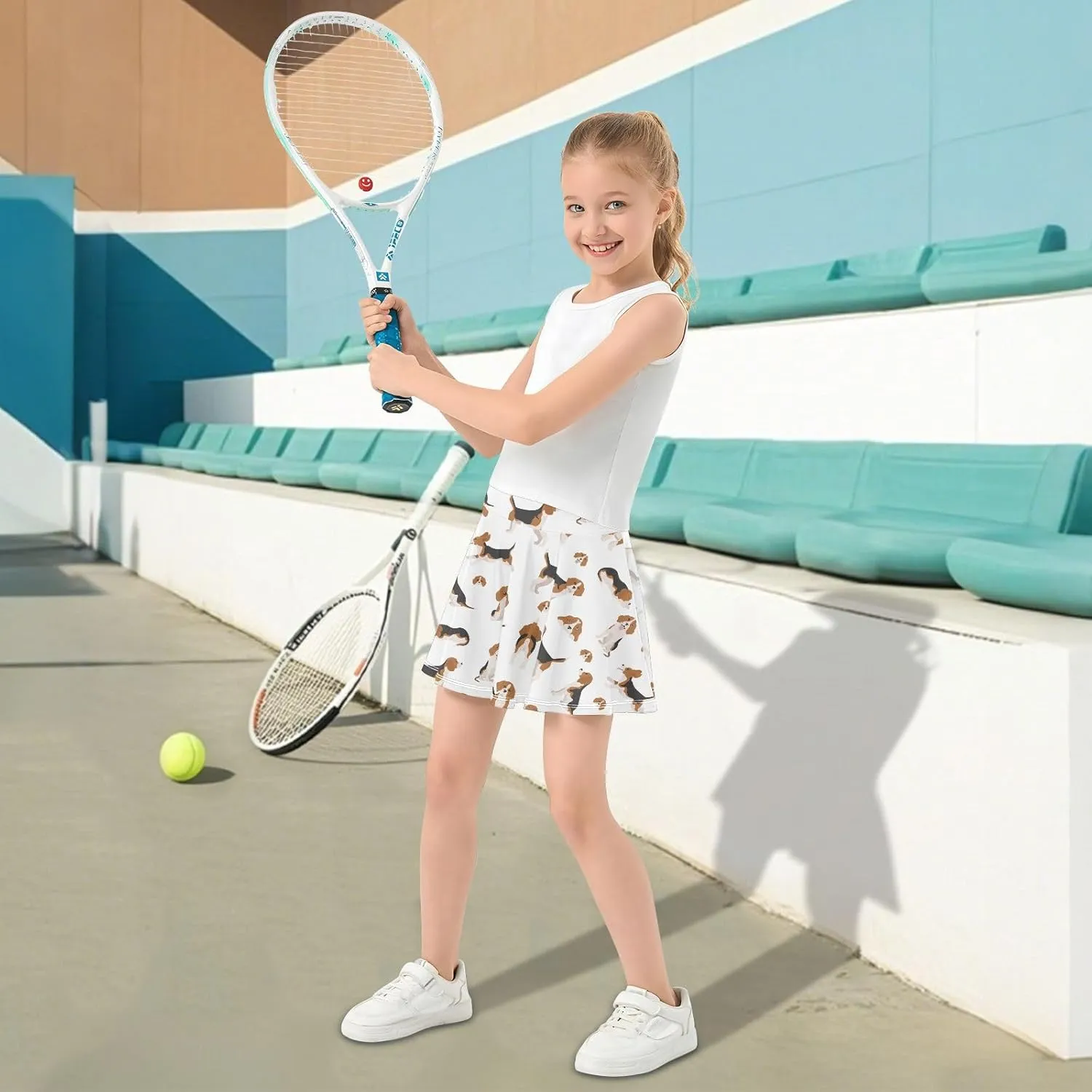 Girls Skorts High Waist Athletic Skirts with Shorts Stretchy Teens Performance Tennis