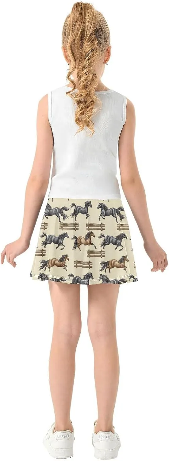 Girls Skorts High Waist Athletic Skirts with Shorts Stretchy Teens Performance Tennis