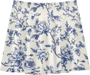 Girls Skorts High Waist Athletic Skirts with Shorts Vintage Floral Stretchy Teens Performance Tennis