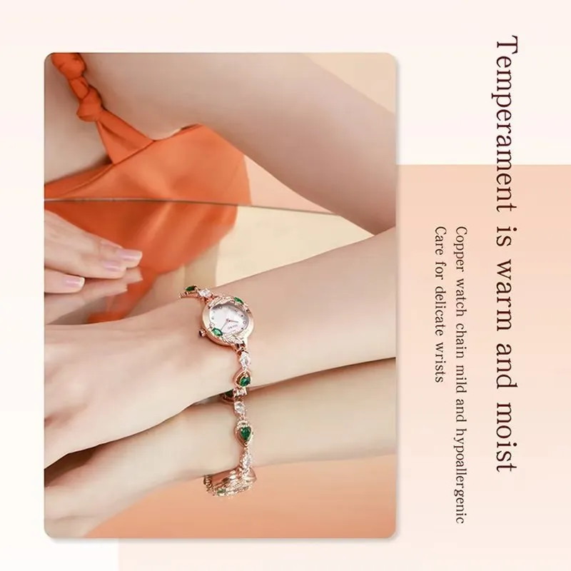 GlamPearl Round Dial Luxury Wristwatch