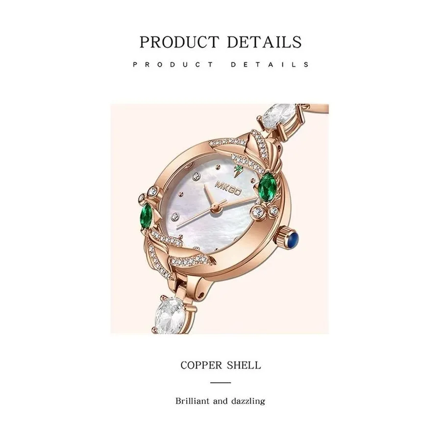 GlamPearl Round Dial Luxury Wristwatch