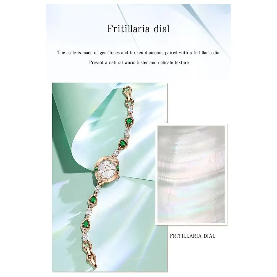 GlamPearl Round Dial Luxury Wristwatch