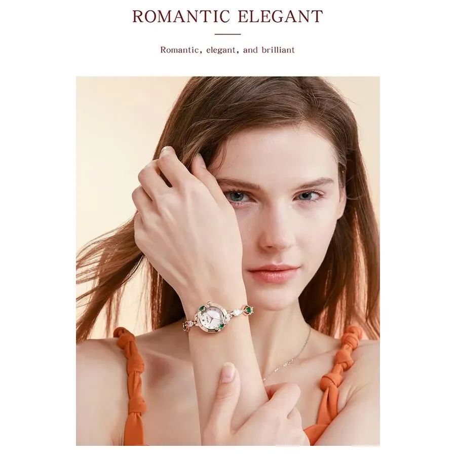 GlamPearl Round Dial Luxury Wristwatch