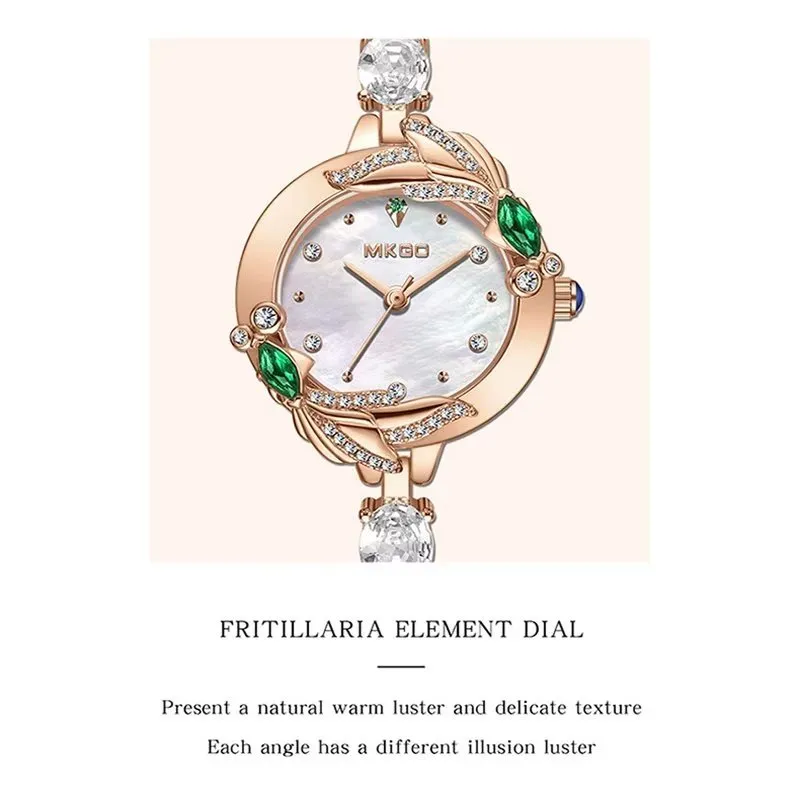 GlamPearl Round Dial Luxury Wristwatch