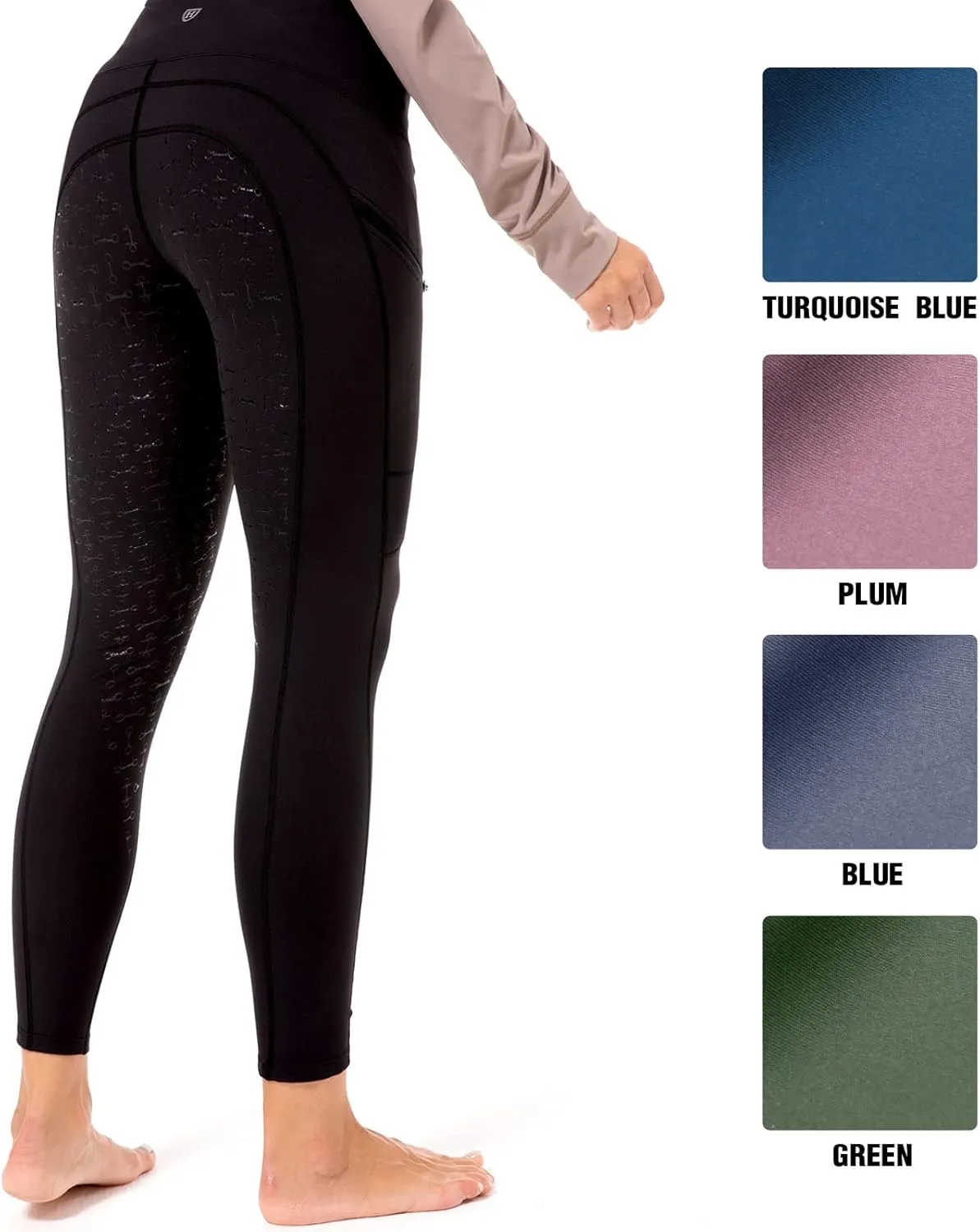 Harrison Howard Women's Full Seat Silicon Grip Equestrian Breeches Horse Riding Tights High Waisted Leggings