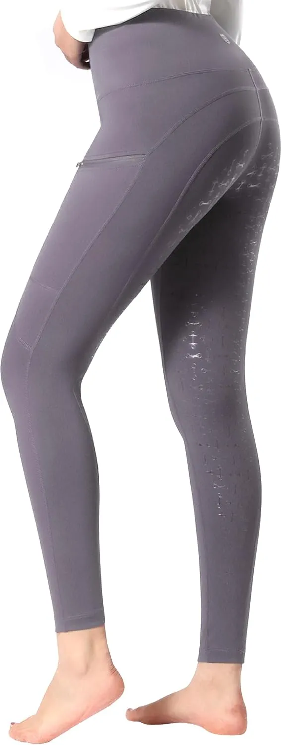 Harrison Howard Women's Full Seat Silicon Grip Equestrian Breeches Horse Riding Tights High Waisted Leggings