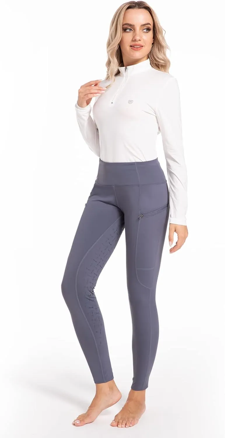 Harrison Howard Women's Full Seat Silicon Grip Equestrian Breeches Horse Riding Tights High Waisted Leggings