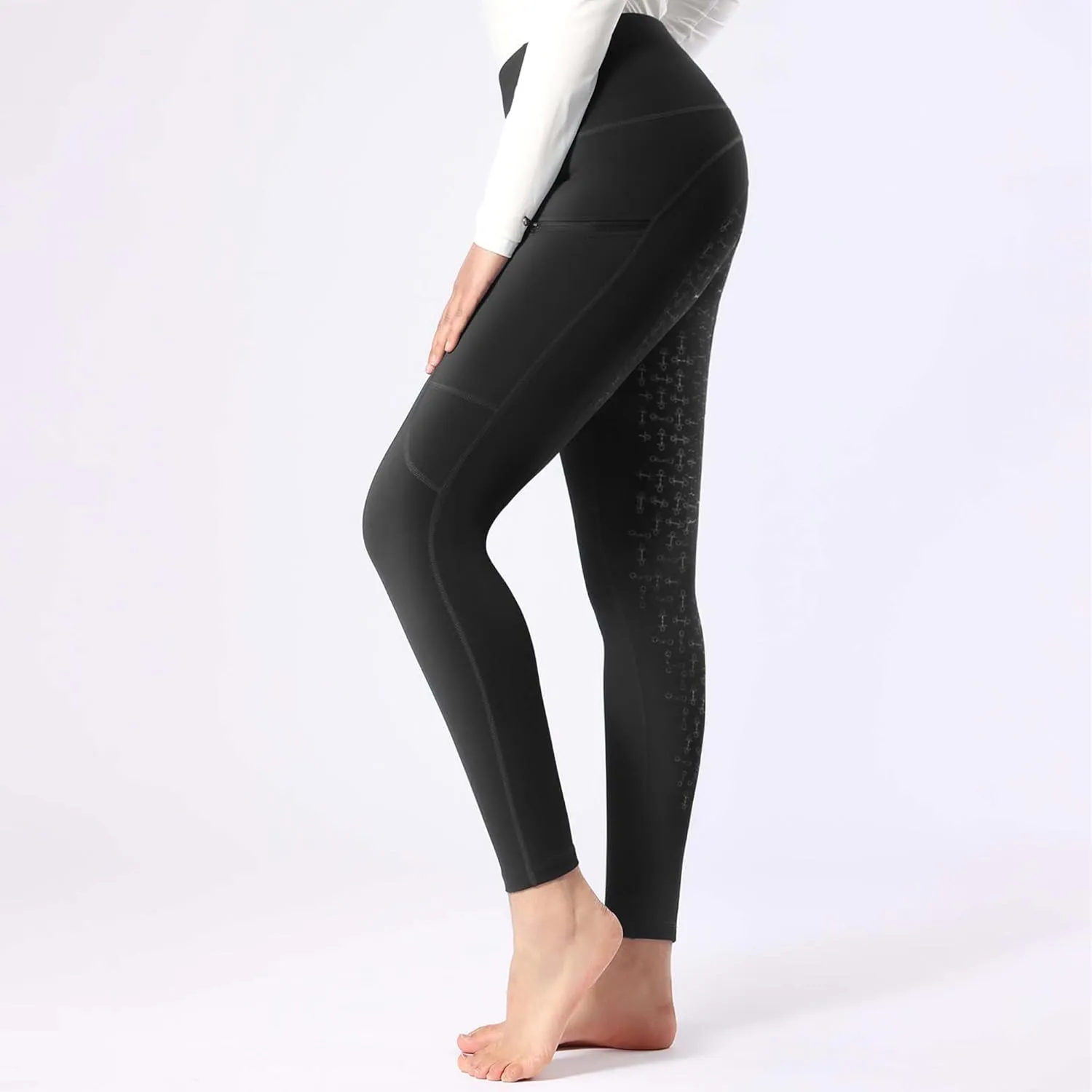 Harrison Howard Women's Full Seat Silicon Grip Equestrian Breeches Horse Riding Tights High Waisted Leggings