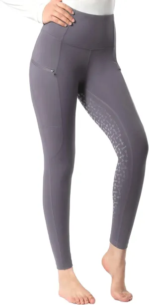 Harrison Howard Women's Full Seat Silicon Grip Equestrian Breeches Horse Riding Tights High Waisted Leggings