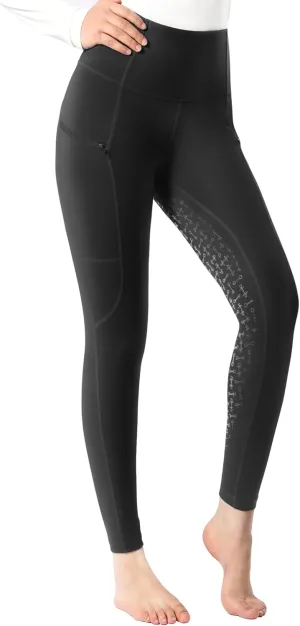 Harrison Howard Women's Full Seat Silicon Grip Equestrian Breeches Horse Riding Tights High Waisted Leggings