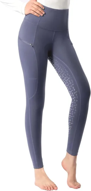 Harrison Howard Women's Full Seat Silicon Grip Equestrian Breeches Horse Riding Tights High Waisted Leggings