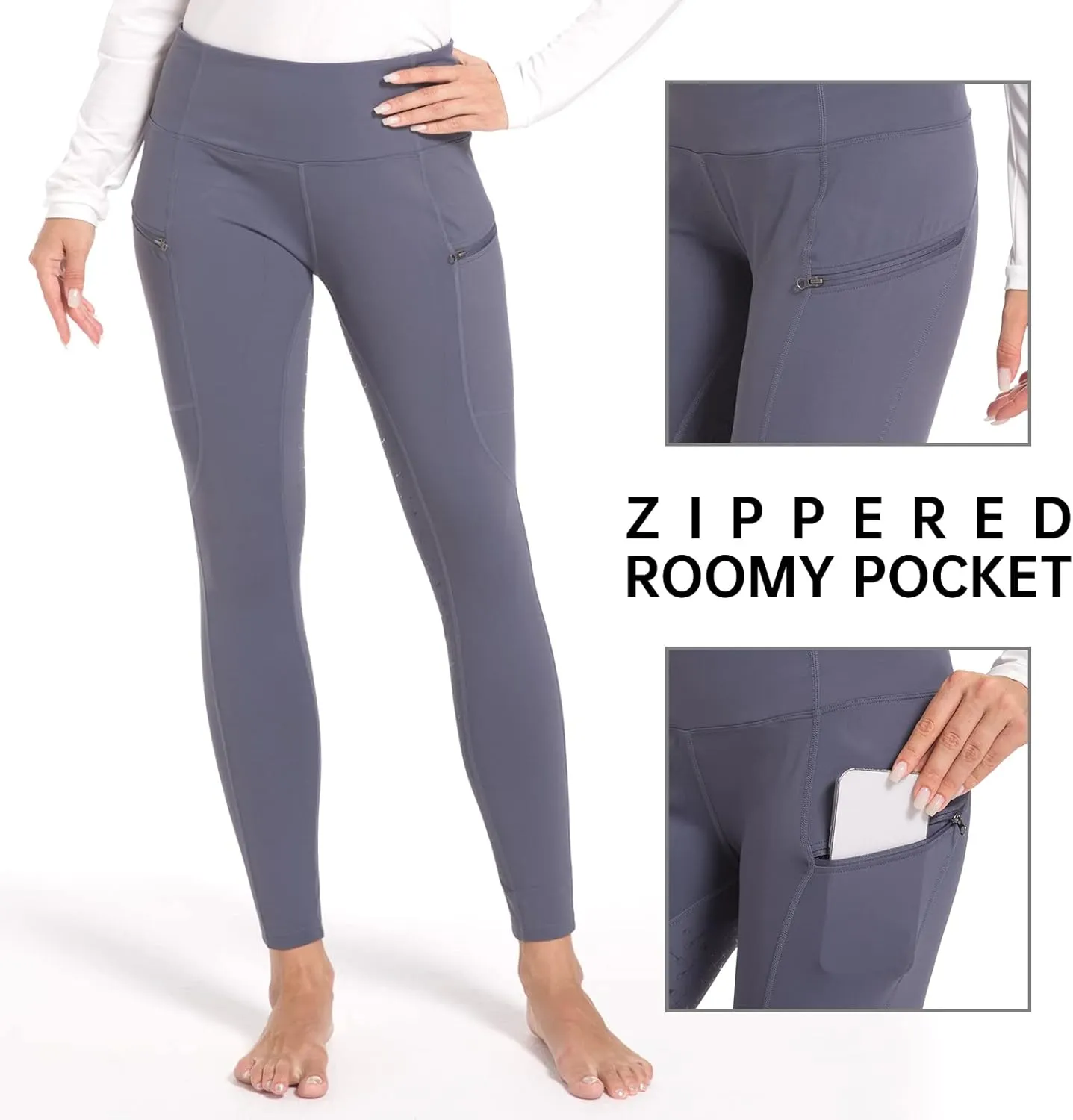 Harrison Howard Women's Full Seat Silicon Grip Equestrian Breeches Horse Riding Tights High Waisted Leggings