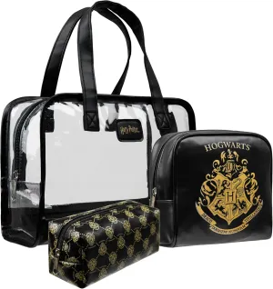 Harry Potter Toiletry Bags for Women Teenagers Girls, Set of 3 Zipped Wash Bag and Cosmetic Bag Holiday Essentials