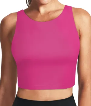 High Neck Longline Sports Bras for Women with Built in Bra Pads U Back Yoga Sports Bra Push up Workout Crop Tank Tops