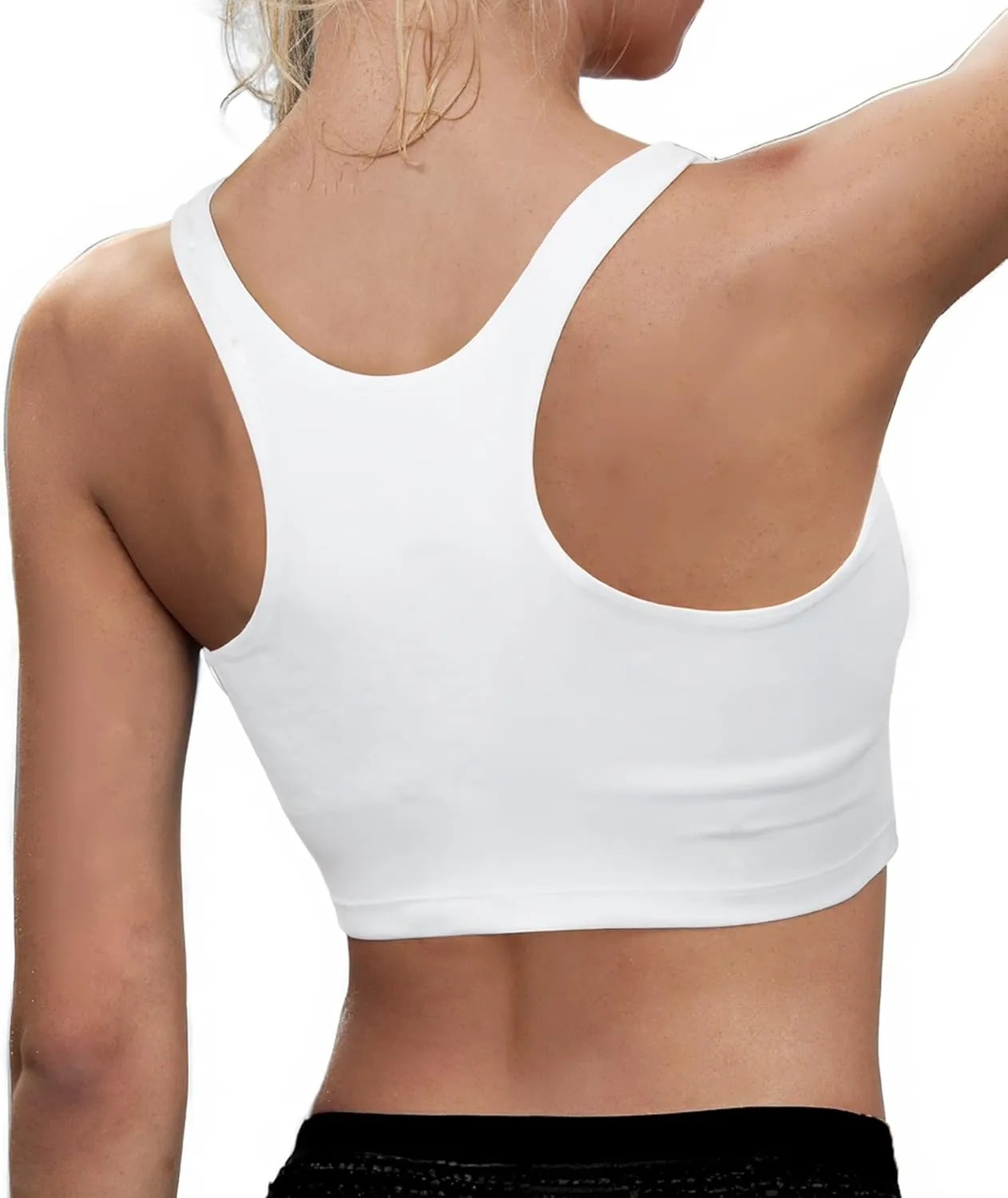 High Neck Longline Sports Bras for Women with Built in Bra Pads U Back Yoga Sports Bra Push up Workout Crop Tank Tops