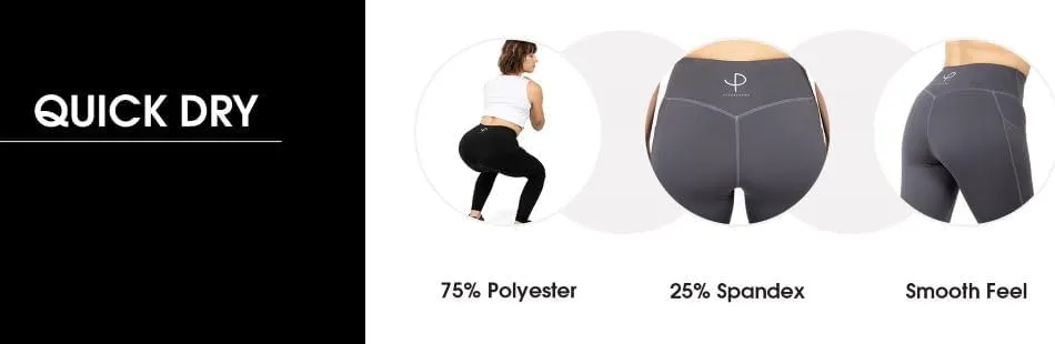 High Waist Leggings, Tummy Control, 4 Way Stretch, Yoga Pants Fitness/Leggings with Pockets, Sweat Wicking.